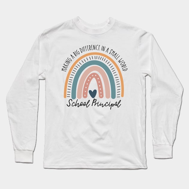 School Principal Boho Rainbow Long Sleeve T-Shirt by IndigoPine